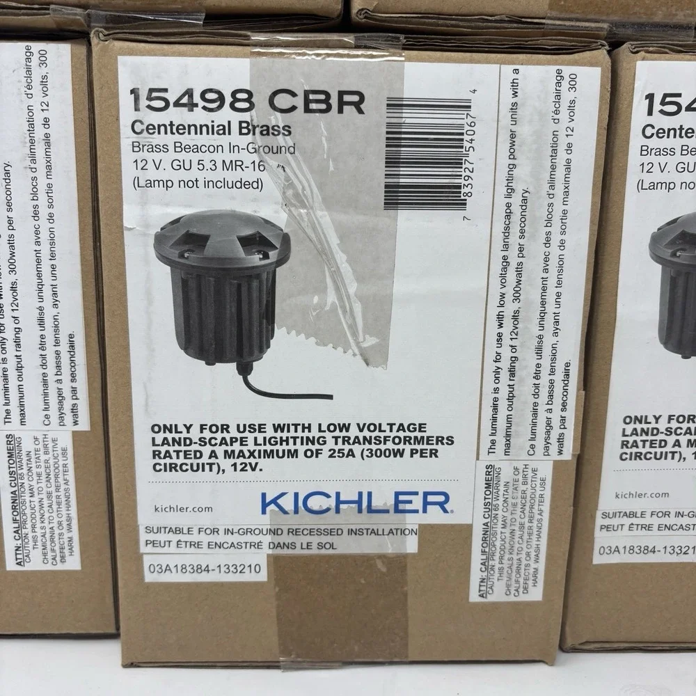New In Box Kichler 15498 Brass Single Light 4-1/4